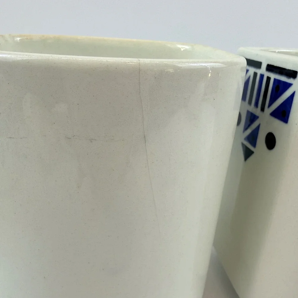 Art Deco Czech Pottery Canister Set Salt Box Yvonne Czechoslovakia Cobalt Blue